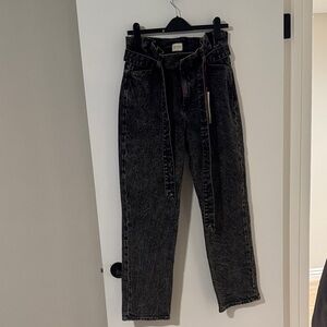 Alice + Olivia High Waisted Black Acid Denim